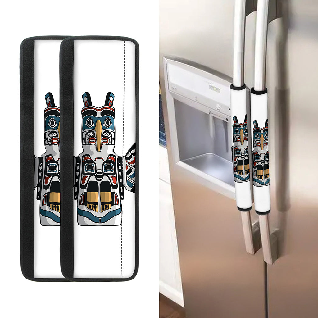 Native American Eagle Totem Print Refrigerator Handle Covers