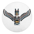 Native American Eagle Totem Print Round Blanket