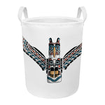Native American Eagle Totem Print Round Laundry Basket