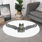 Native American Eagle Totem Print Round Rug