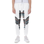 Native American Eagle Totem Print Scuba Joggers