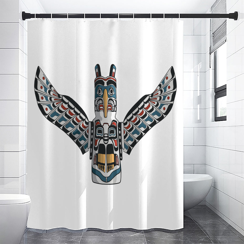 Native American Eagle Totem Print Shower Curtain