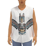 Native American Eagle Totem Print Sleeveless Baseball Jersey