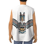 Native American Eagle Totem Print Sleeveless Baseball Jersey