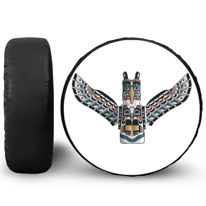 Native American Eagle Totem Print Tire Cover