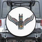 Native American Eagle Totem Print Tire Cover With Camera Hole
