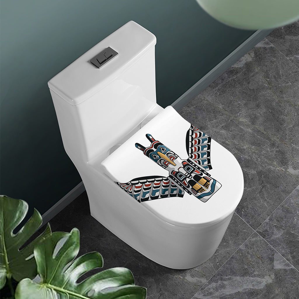 Native American Eagle Totem Print Toilet Lid Cover