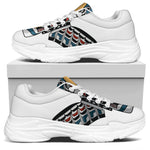 Native American Eagle Totem Print White Chunky Shoes