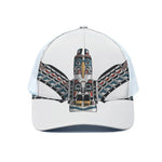 Native American Eagle Totem Print White Mesh Trucker Cap