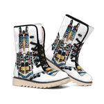 Native American Eagle Totem Print Winter Boots