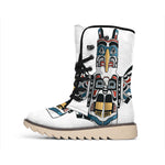 Native American Eagle Totem Print Winter Boots