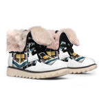 Native American Eagle Totem Print Winter Boots