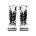 Native American Eagle Totem Print Winter Boots