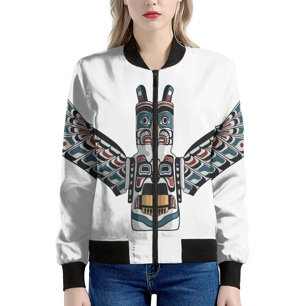 Native American Eagle Totem Print Women's Bomber Jacket