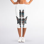 Native American Eagle Totem Print Women's Capri Leggings