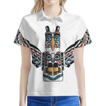 Native American Eagle Totem Print Women's Polo Shirt