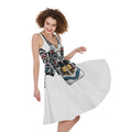 Native American Eagle Totem Print Sleeveless Knee Length Dress