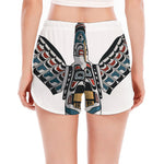 Native American Eagle Totem Print Women's Split Running Shorts