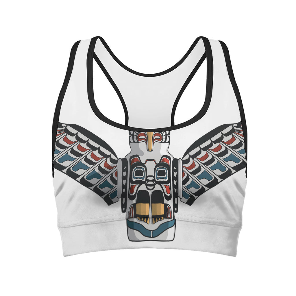 Native American Eagle Totem Print Women's Sports Bra