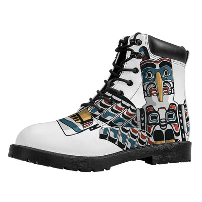 Native American Eagle Totem Print Work Boots