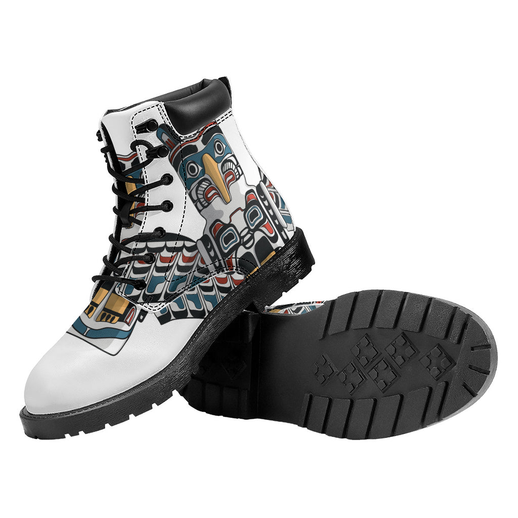 Native American Eagle Totem Print Work Boots