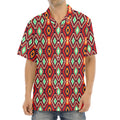 Native American Geometric Pattern Print Aloha Shirt