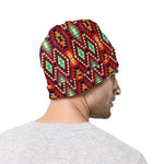 Native American Geometric Pattern Print Beanie