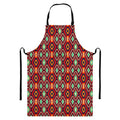 Native American Geometric Pattern Print Bib Apron With Pocket