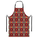 Native American Geometric Pattern Print Bib Apron With Pocket
