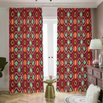 Native American Geometric Pattern Print Blackout Pencil Pleat Curtains