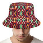 Native American Geometric Pattern Print Bucket Hat
