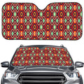 Native American Geometric Pattern Print Car Windshield Sun Shade