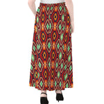 Native American Geometric Pattern Print Chiffon Maxi Skirt