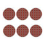 Native American Geometric Pattern Print Coaster Set