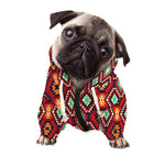 Native American Geometric Pattern Print Dog Zip Up Hoodie