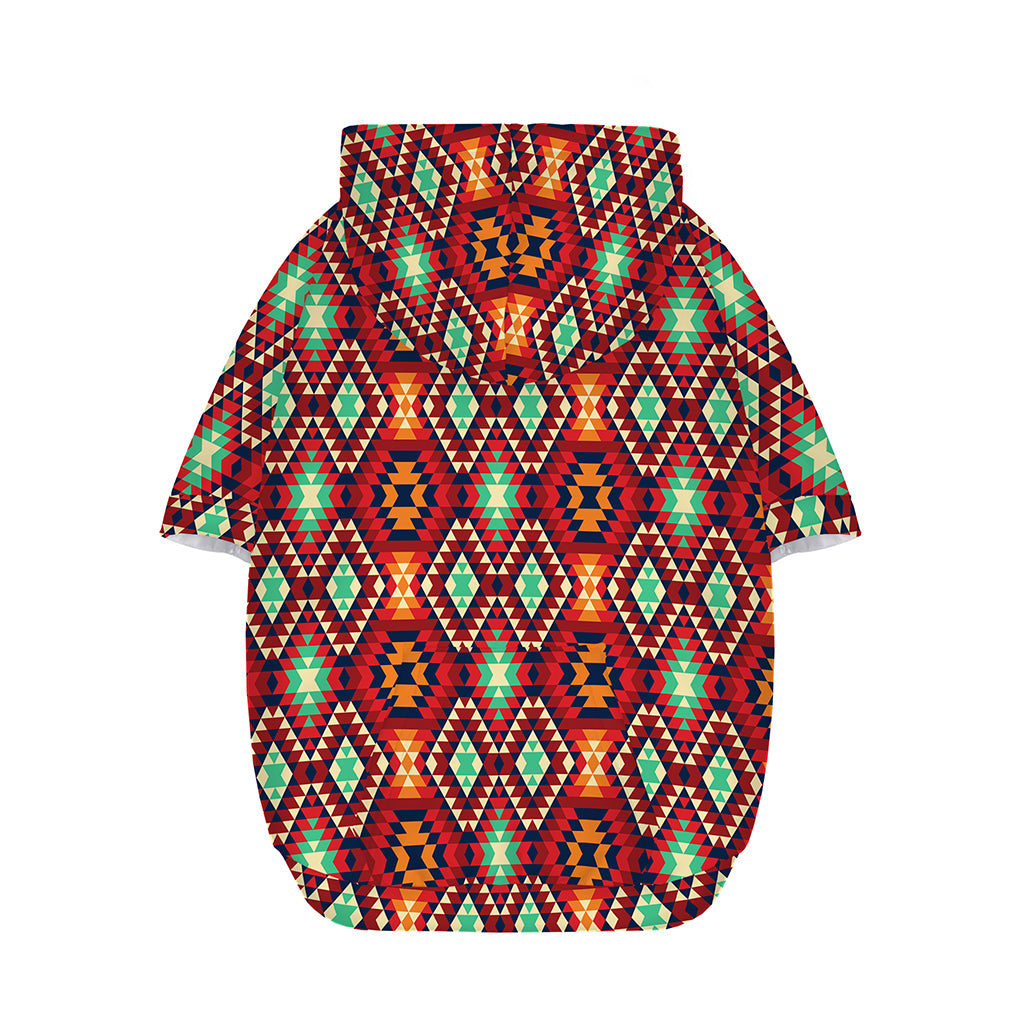 Native American Geometric Pattern Print Dog Zip Up Hoodie