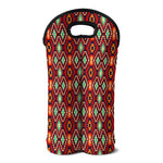 Native American Geometric Pattern Print Double Neoprene Wine Tote