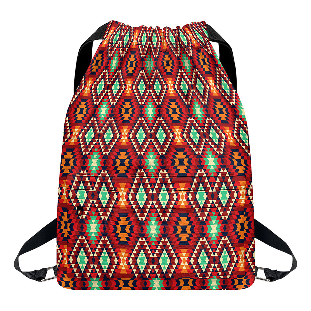 Native American Geometric Pattern Print Drawstring Backpack