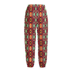 Native American Geometric Pattern Print Fleece Lined Knit Pants