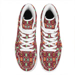 Native American Geometric Pattern Print High Top Leather Sneakers