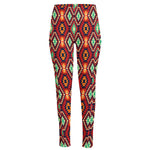 Native American Geometric Pattern Print High-Waisted Pocket Leggings