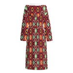 Native American Geometric Pattern Print Hooded Bathrobe