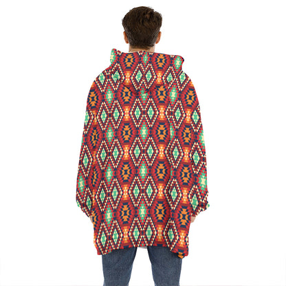 Native American Geometric Pattern Print Hoodie Blanket