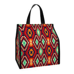 Native American Geometric Pattern Print Insulated Lunch Tote
