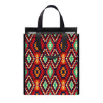 Native American Geometric Pattern Print Insulated Lunch Tote