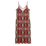 Native American Geometric Pattern Print Jersey Midi Cami Dress