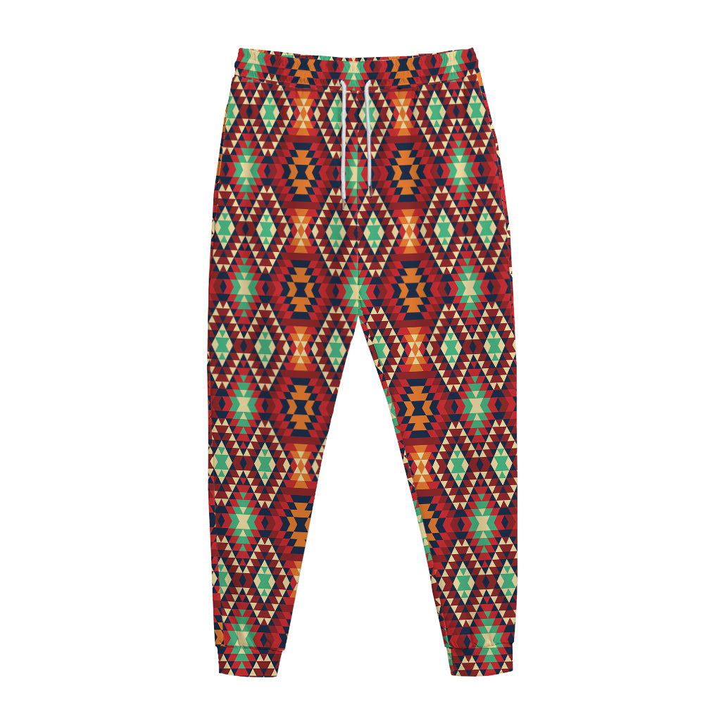 Native American Geometric Pattern Print Jogger Pants
