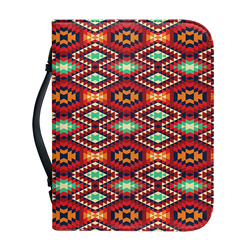 Native American Geometric Pattern Print Leather Bible Cover