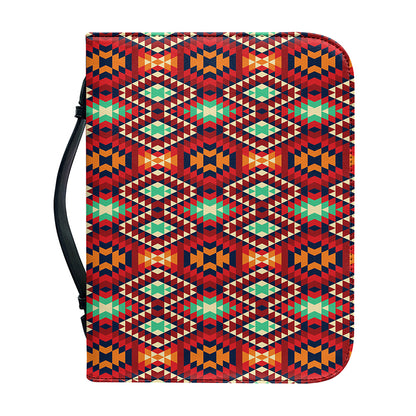 Native American Geometric Pattern Print Leather Bible Cover