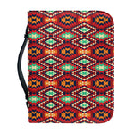 Native American Geometric Pattern Print Leather Bible Cover